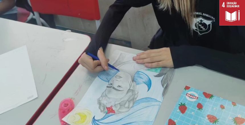 Portal de Notícias PJF | Estudantes da E. M. Manuel Bandeira fazem releitura da artista Frida Kahlo | SE - 5/4/2024