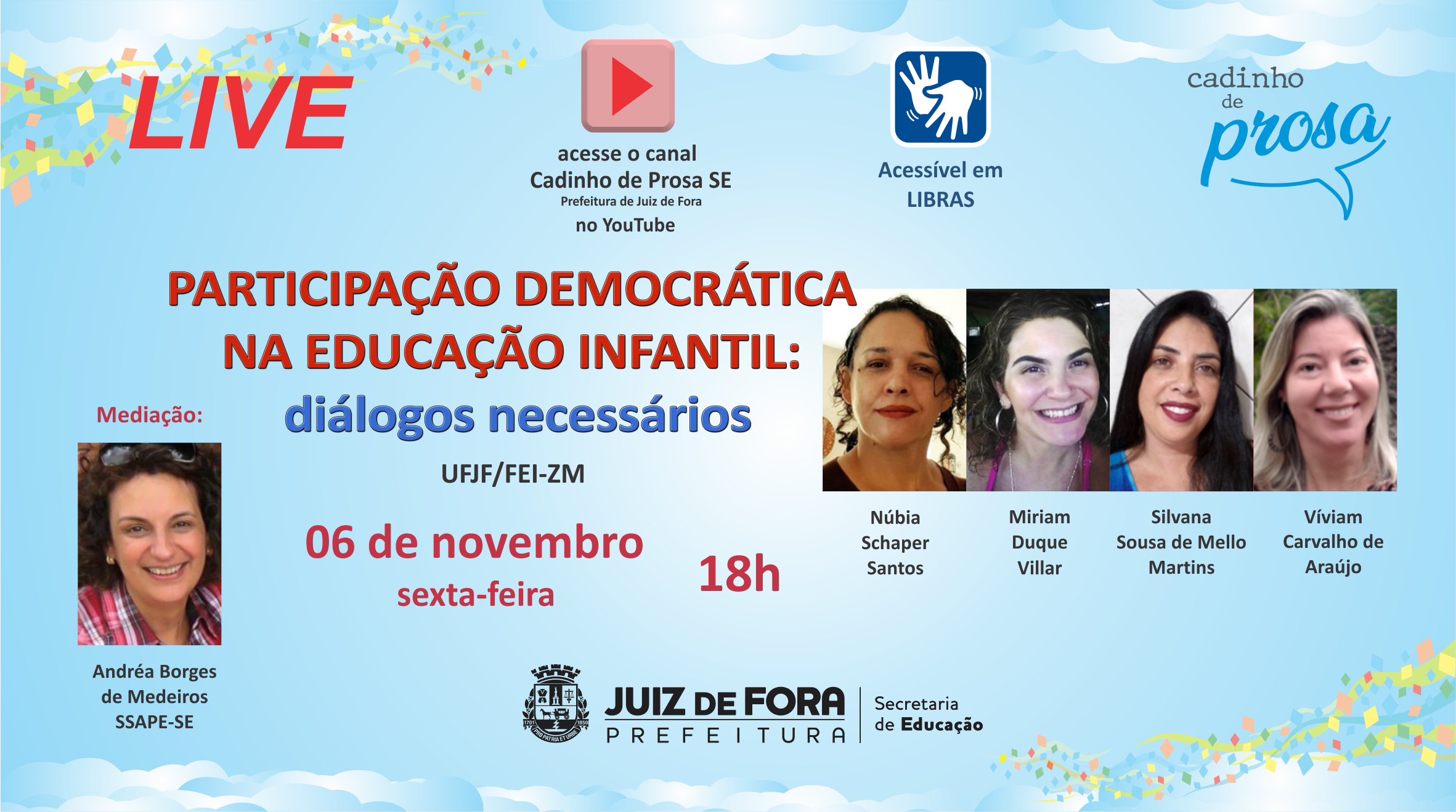 “Cadinho de Prosa” realiza live sobre participação democrática na Educação Infantil