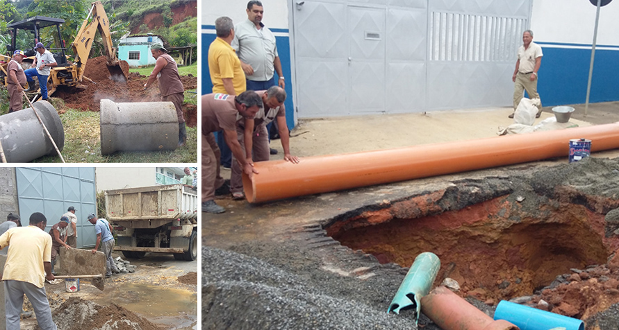 Portal de Notcias PJF | Secretaria de Obras executa desobstruo de rede na Avenida dos Andradas | SO - 30/3/2015