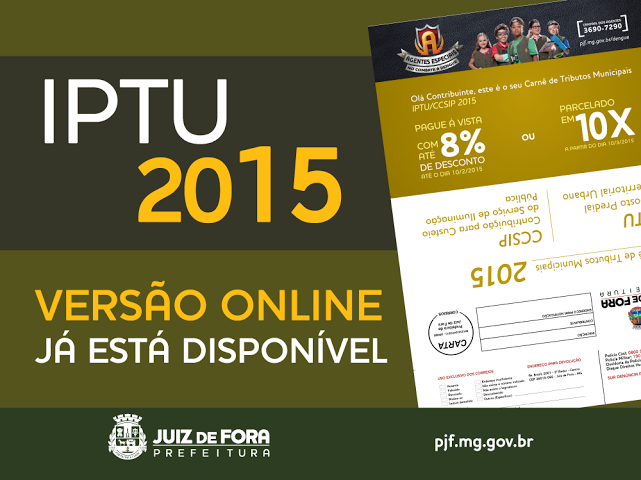 Portal de Notcias PJF | Verso online dos carns do IPTU 2015 j pode ser acessada pelos contribuintes | SF - 12/1/2015