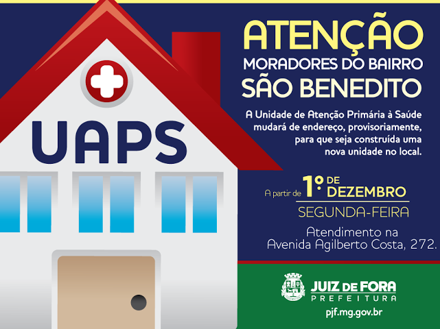 Portal de Notcias PJF | Uaps So Benedito ter endereo provisrio at concluso das obras no novo prdio e mudana interrompe atendimento durante dois dias | SS - 24/11/2014