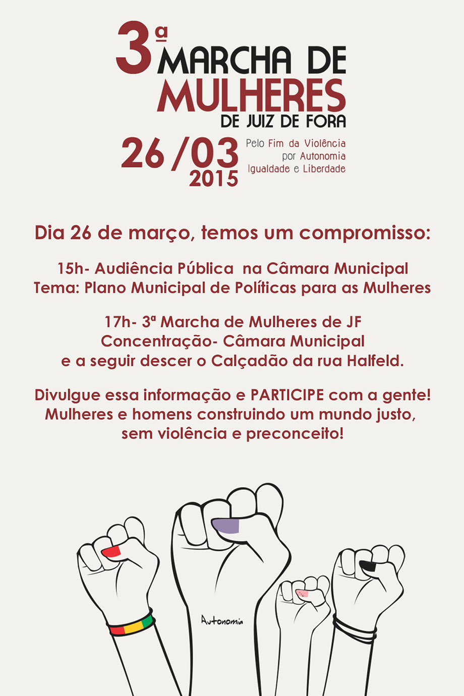 Portal de Notcias PJF | Plano Municipal dos Direitos das Mulheres ser apresentado nesta quinta-feira, na Cmara Municipal | SG - 25/3/2015