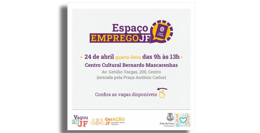 Portal de Notícias PJF | Mutirão com mais de 500 vagas de emprego acontece nesta quarta, 24 | SEDIC - 23/4/2024