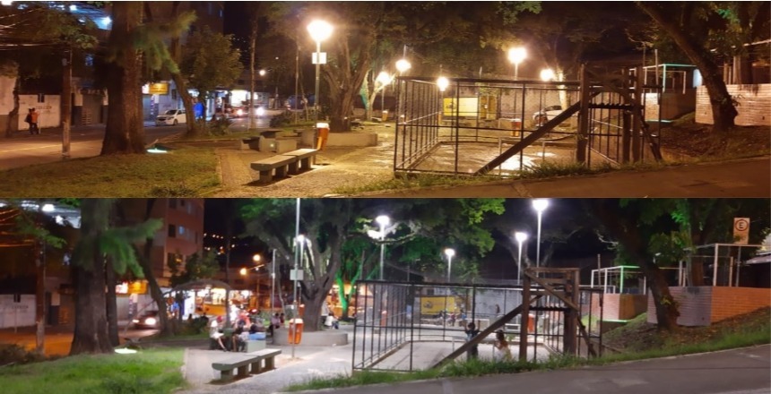Portal de Not�cias PJF | Pra�a do Bairro Santa Terezinha ganha nova ilumina��o | SO - 1/12/2020