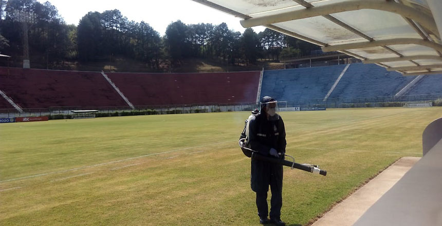 Estádio Municipal passa por descontaminação para mais dois jogos