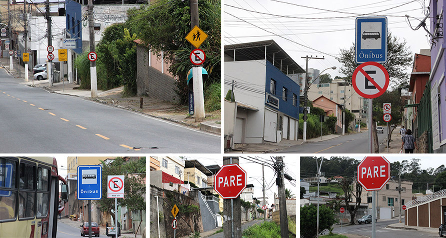 Portal de Not�cias PJF | Bairro Nossa Senhora de Lourdes tem 319 placas de sinaliza��o vertical renovadas | SETTRA - 29/4/2015