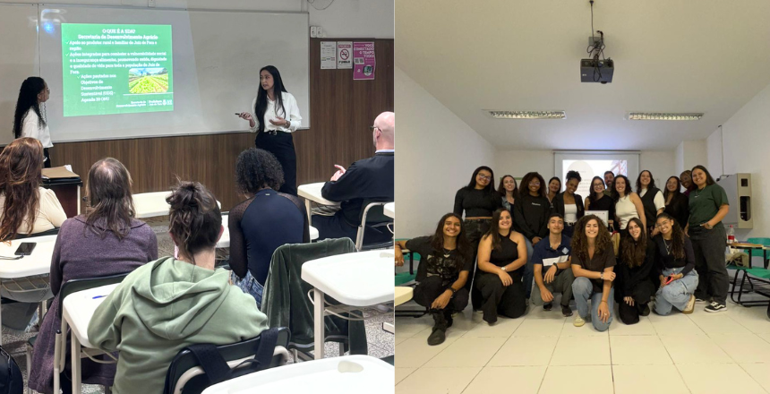 Portal de Not&iacute;cias PJF | Equipe da SDA participa de palestras sobre atua��o profissional em Nutri��o e Medicina Veterin�ria em institui��es de ensino de Juiz de Fora - SDA | 15/4/2026