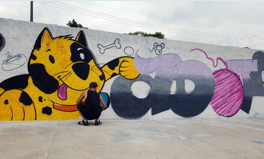 Portal de Notcias PJF | Causa animal  tema de grafitagem do Underground Crew com Demlurb e MRS | DEMLURB - 16/9/2019