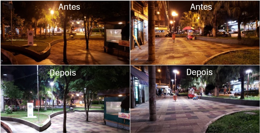 Portal de Not�cias PJF | Pra�a no Bairro Alto dos Passos ganha ilumina��o LED  | SO - 16/11/2020