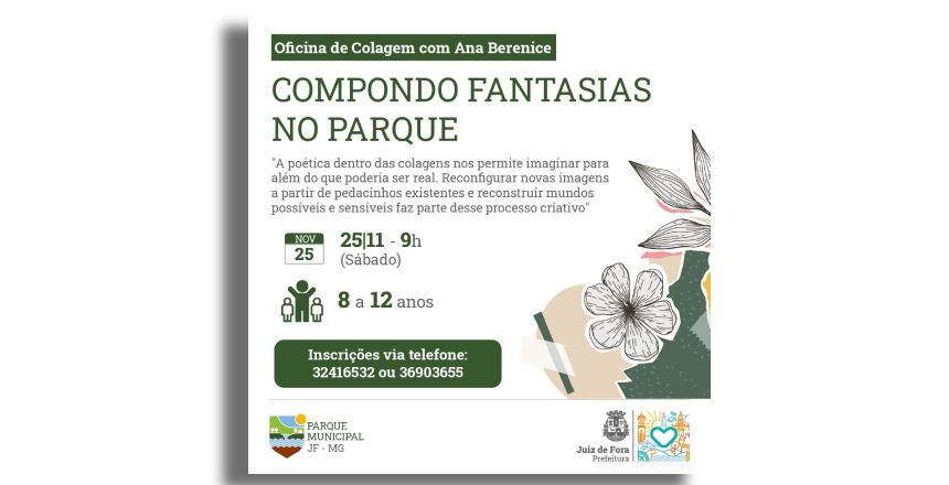 Portal de Notícias PJF | Parque Municipal oferece oficina de colagem para crianças neste sábado, 25 | SEL - 21/11/2023