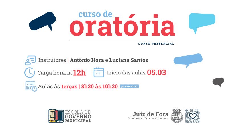 Portal de Notícias PJF | Escola de Governo abre inscri��es para nova turma do curso de orat�ria para servidores - SRH | 23/2/2024