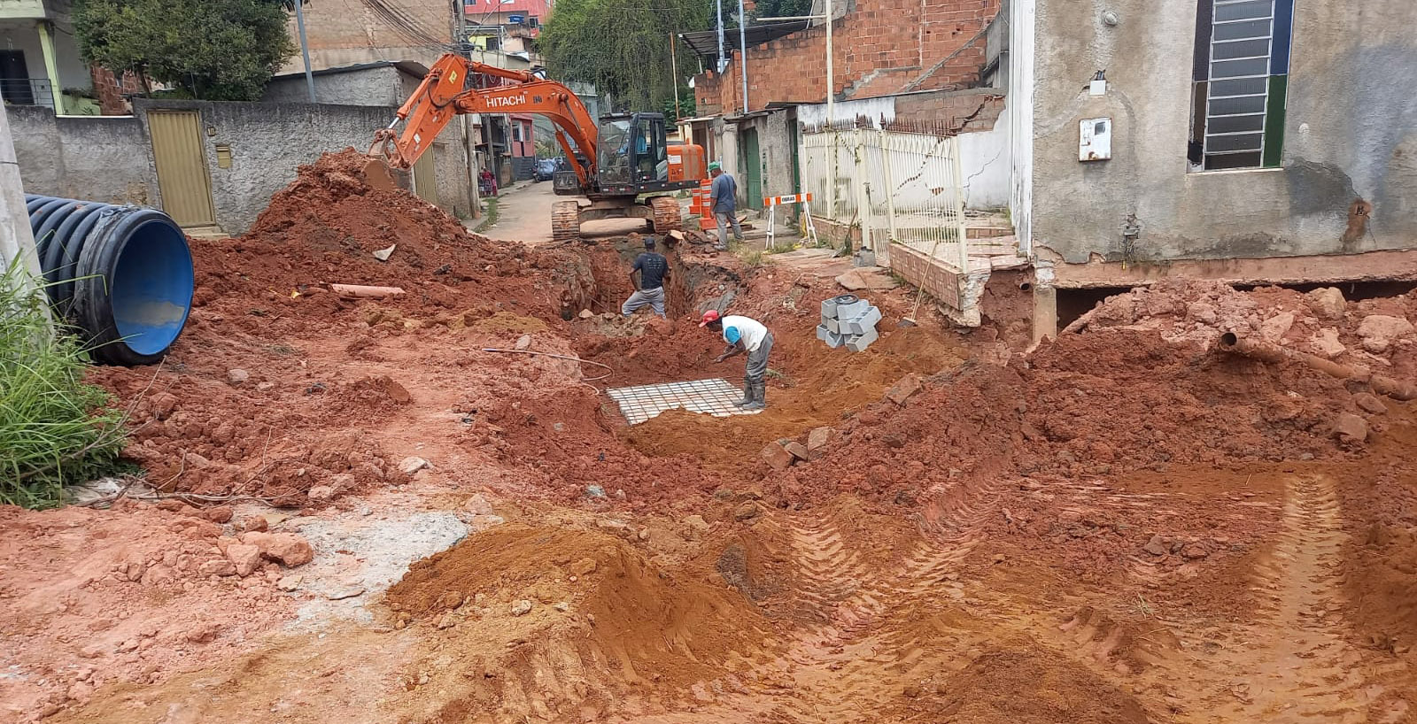 Portal de Notcias PJF | Secretaria de Obras termina nova rede de drenagem no bairro Santa Rita | SO - 24/3/2022