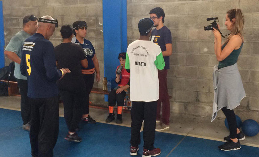 Portal de Not�cias PJF | SEL recebe estudantes para realiza��o de trabalho sobre goalball | SEL - 27/6/2019